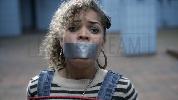 Misfits, Antonia Thomas chair tied tape gagged 20