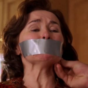 Smallville, Catherine Barroll chair tied and tape gagged thumbnail