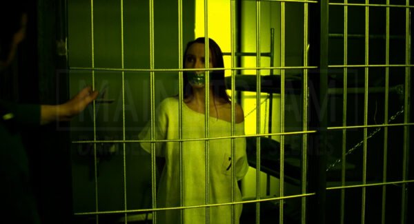 Andrea Sawatzki in 'Das Experiment' handcuffed and tape gagged 05