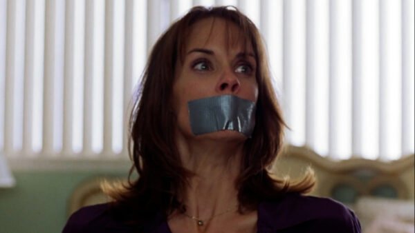 Alexandra Paul in Facing the Enemy chair tied and tape gagged