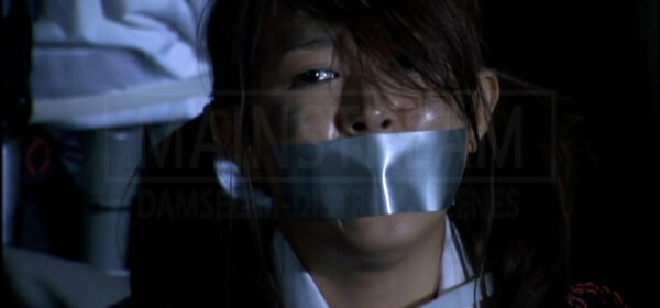 Yui Okada bound and tape gagged with bomb strapped in Yo-Yo Girl Cop 03