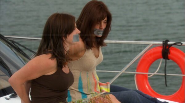 Kellie Martin and Cindy Sampson bound and tape gagged in Live Once Die Twice - 02