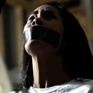 A woman kidnapped chair tied and tape gagged - thumbnail