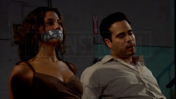 Melina Lizette is chair tied and tape gagged in Fast Lane - 07