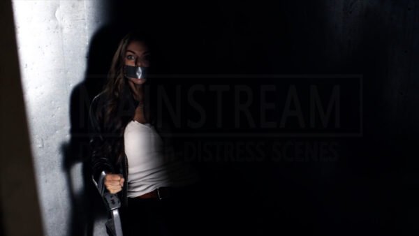 Serinda Swan kidnapped chair tied and tape gagged in Recoil - 04