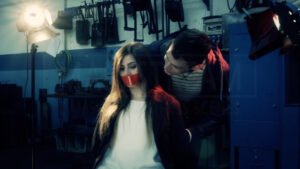 Woman kidnapped bound and tape gagged in Encontrados short film - 04