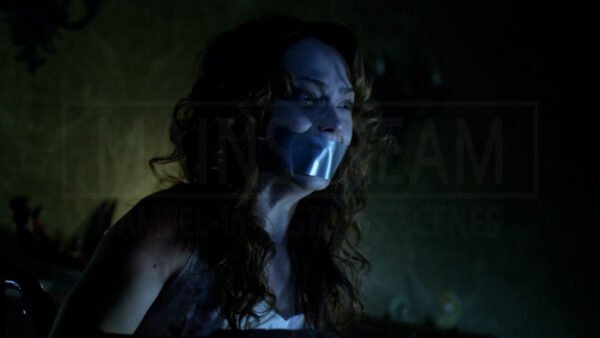 Fiona Dourif kidnapped chair tied and tape gagged in Curse of Chucky - 06