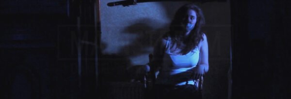 Melissa Coyne kidnapped chair tied and tape gagged in Slasher House - 01