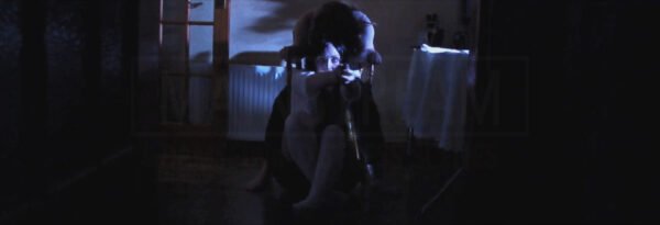 Melissa Coyne kidnapped chair tied and tape gagged in Slasher House - 05