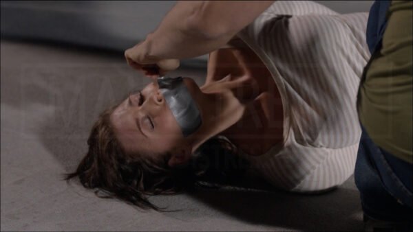 Sarah Lancaster kidnapped bound and tape gagged in The Preacher's Mistress - 04