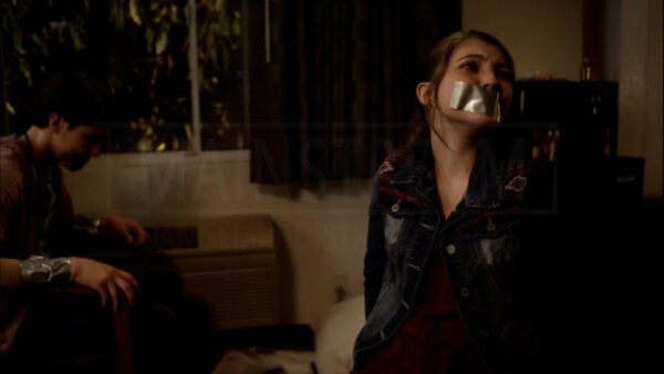 Sammi Hanratty kidnapped chair tied and tape gagged in Zoe Gone - 03