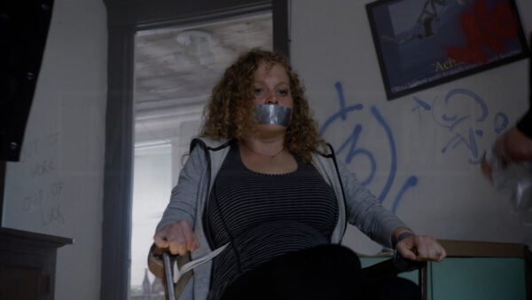 Olive Morgan kidnapped chair tied and tape gagged in Chicago P.D. - 01