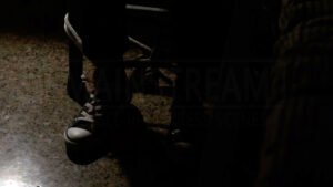 Emma Tremblay kidnapped chair tied and tape gagged in Psych the Movie - 02