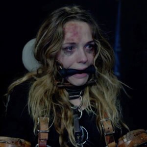 Kerry Condon kidnapped chair tied and gagged in bondage gear in Bad Samaritan - thumbnail