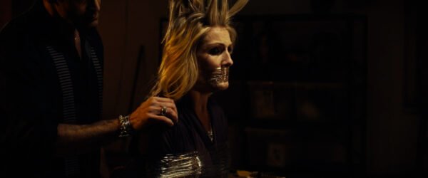 Ingrid Falaise kidnapped chair tied and tape gagged in A Night of Horror: Nightmare Radio - 01