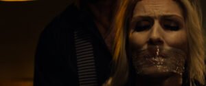 Ingrid Falaise kidnapped chair tied and tape gagged in A Night of Horror: Nightmare Radio - 05