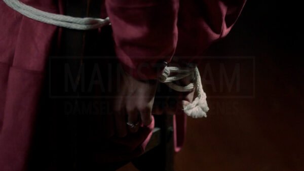 Allison Paige kidnapped chair tied and tape gagged in Adopted in Danger - 02