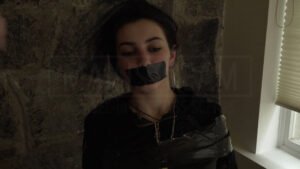 Carmel Coblence is kidnapped chair tied and tape gagged in short film Kidnapping Made Easy - 03