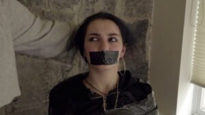 Carmel Coblence is kidnapped chair tied and tape gagged in short film Kidnapping Made Easy - thumbnail