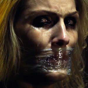 Ingrid Falaise kidnapped chair tied and tape gagged in A Night of Horror: Nightmare Radio - thumbnail
